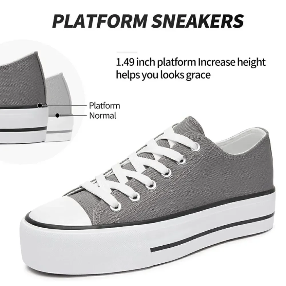 Platform Canvas Low Top Sneakers